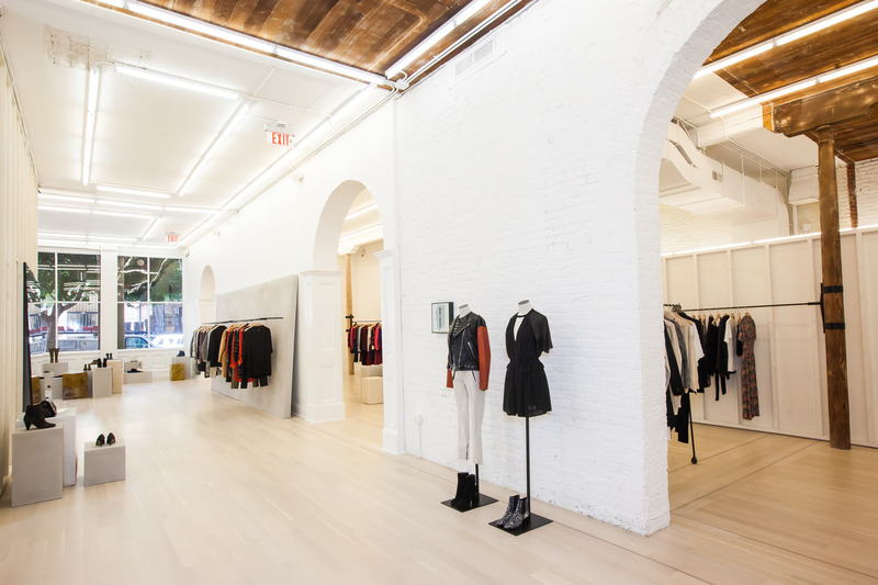 Isabel Marant: For the San Francisco store located inside the landmarked Hotaling Building, William Duff Architects (WDA), working with Franklin Azzi Architecture, preserved, and celebrated, original design features—wood floors, plank ceilings, and arched brick walls, and even hand-turned wood columns, from one of the building's earliest uses as a stable in the 19th century.
Photo credit: Gabrielle Lurie