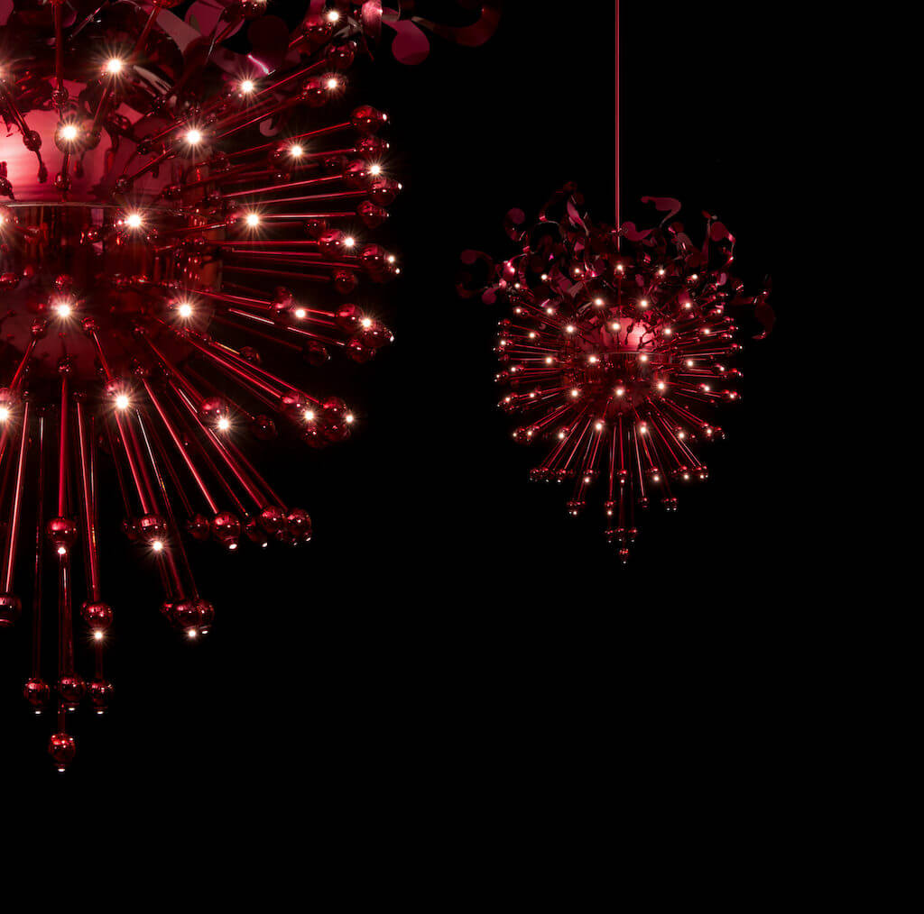 "Strawberry Chandelier" by Nima Bavardi & Siavash Sufinejad, 2020
Photo credit: Villasufia